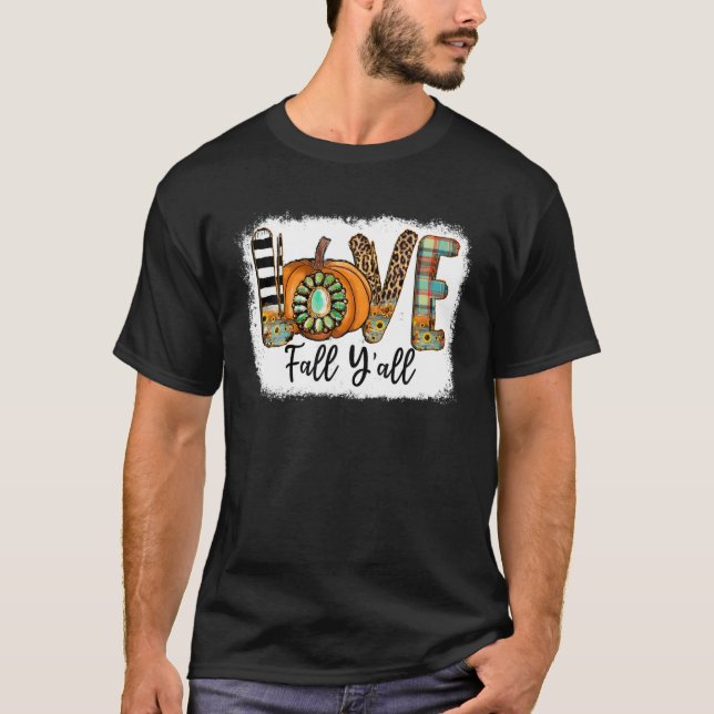 Camiseta Love Fall Y'all Pumpkin Fall Sale de otoño Thanksg (Anverso)