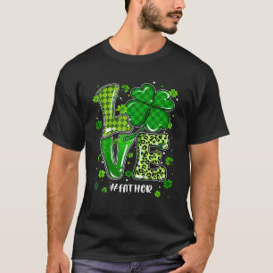 Camiseta Love Father Green Plaid Leopard St Patrick's Day C