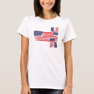 CAMISETA LOVE FLAG USA/EEUU TEXT BRUSH STROKE BY MASANSER P