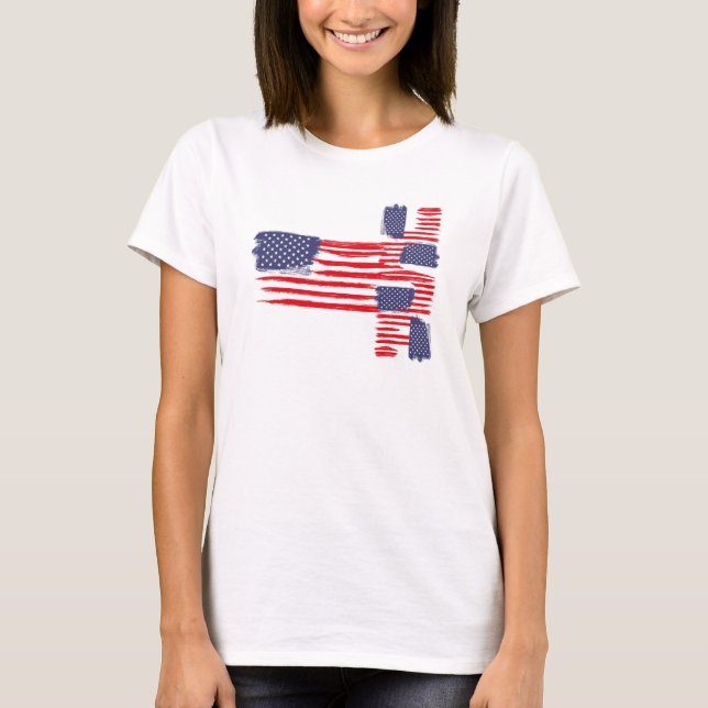 CAMISETA LOVE FLAG USA/EEUU TEXT BRUSH STROKE BY MASANSER P (Anverso)
