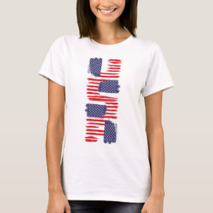 CAMISETA LOVE FLAG USA/EEUU TEXT BRUSH STROKE BY MASANSER P