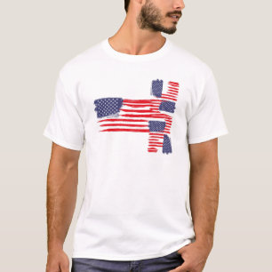 CAMISETA LOVE FLAG USA/EEUU TEXT BRUSH STROKE BY MASANSER P