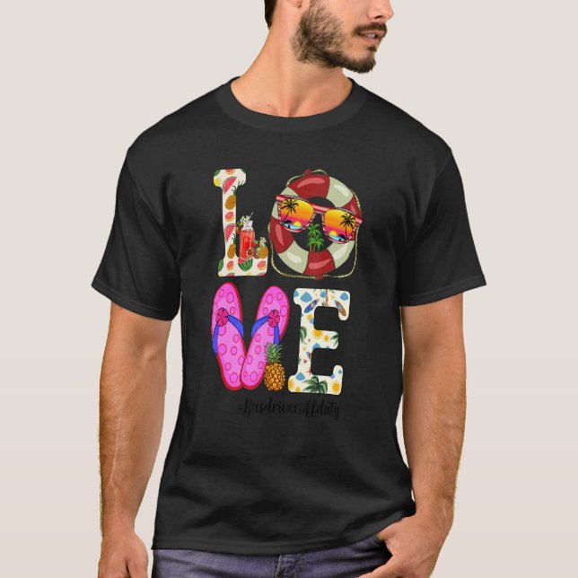 Camiseta Love Flips Flop Watermelon Bus Driver Off Duty Sum (Anverso)