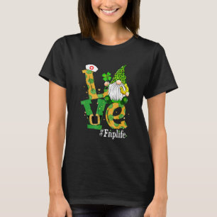 Camiseta Love Fnp Life Gnome Shamrock Happy St Patrick's Da