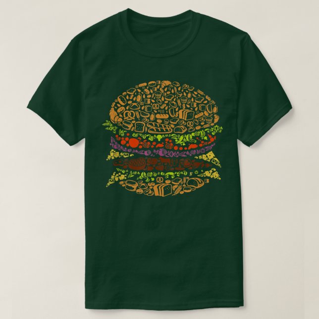 Camiseta Love Food Cooking Funny Hamburger (Diseño del anverso)