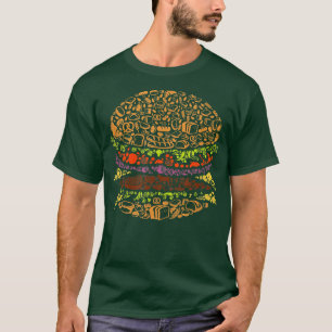 Camiseta Love Food Cooking Funny Hamburger