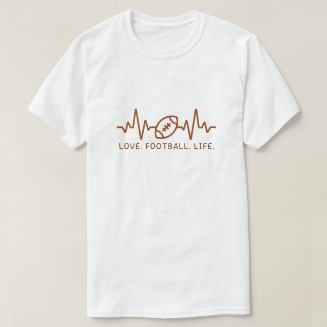 Camiseta Love Football Life Heartbeat Tee (Diseño del anverso)