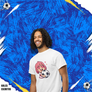 Camiseta Love for soccer kawaii anime design