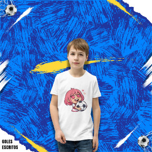 Camiseta Love for soccer kawaii anime design