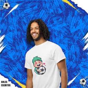 Camiseta Love for soccer kawaii anime design