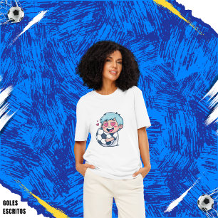Camiseta Love for soccer kawaii anime design
