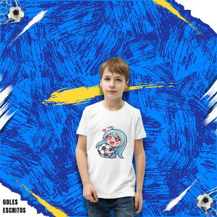 Camiseta Love for soccer kawaii anime design
