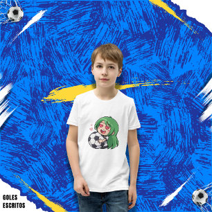 Camiseta Love for soccer kawaii anime design