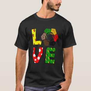Camiseta Love Freedom Fist Hand African Black History Junte