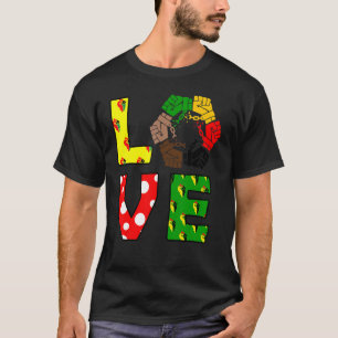 Camiseta Love Freedom Fist Hand African Black History Junte