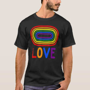 Camiseta Love Gay Pris Rainbow Word Design