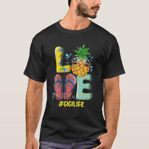 Camiseta Love Gigi Life Flip Flops Hippie Pineapple Summer