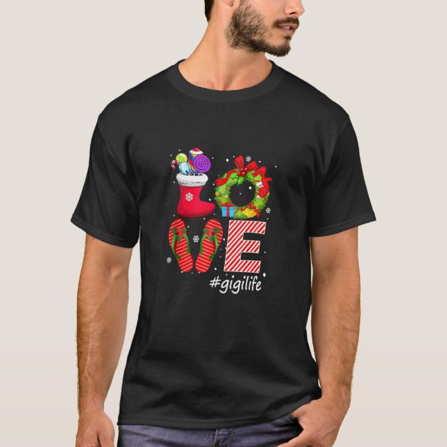 Camiseta Love Gigilife Flips Flops Candy Socks Snow Christi (Anverso)