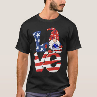 Camiseta Love Gnome Bandera de los Estados Unidos 4 de juli