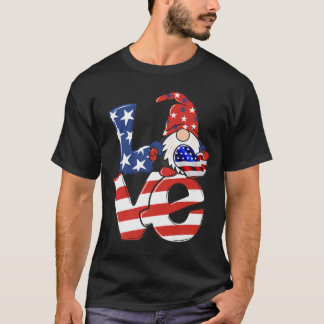 Camiseta Love Gnome Bandera de los Estados Unidos 4 de juli