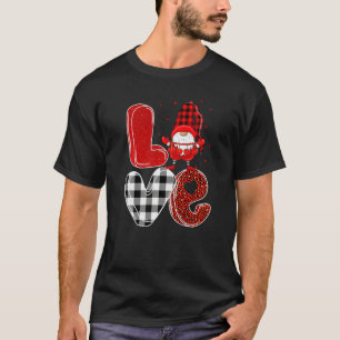 Camiseta Love Gnome Día de San Valentín Squad Leopard Plaid