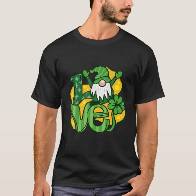 Camiseta Love Gnome Lucky St. Patrick's Day (Anverso)
