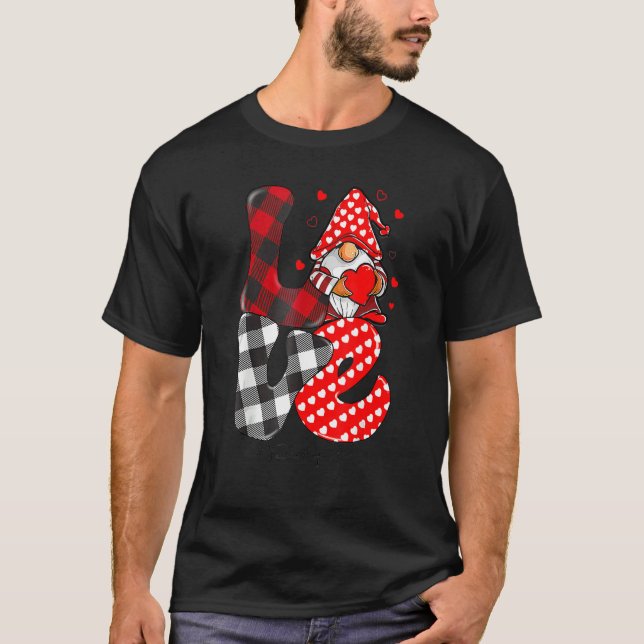 Camiseta Love Gnome Teacher Squad Happy Valentine Gnome Tea (Anverso)