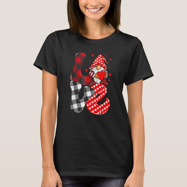Camiseta Love Gnome Teacher Squad Happy Valentine Gnome Tea (Anverso)