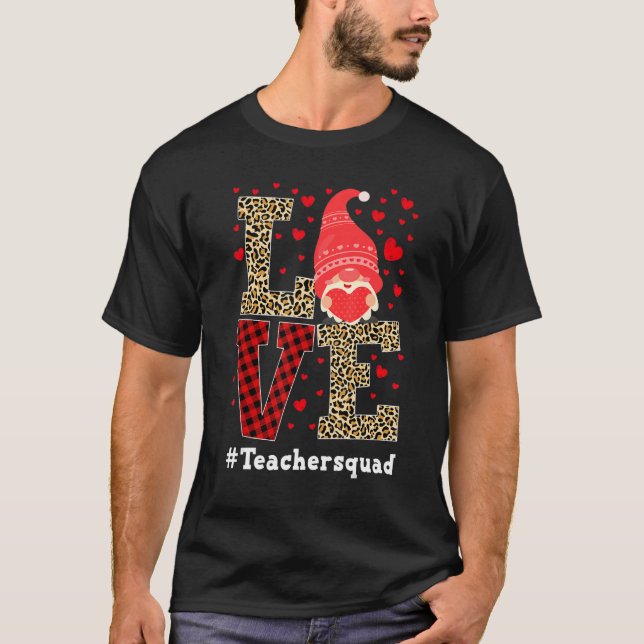 Camiseta Love Gnome Teacher Squad Valentines Day Teacher St (Anverso)