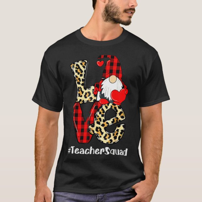 Camiseta Love Gnome Teacher Squad Valentines Day Teacher St (Anverso)