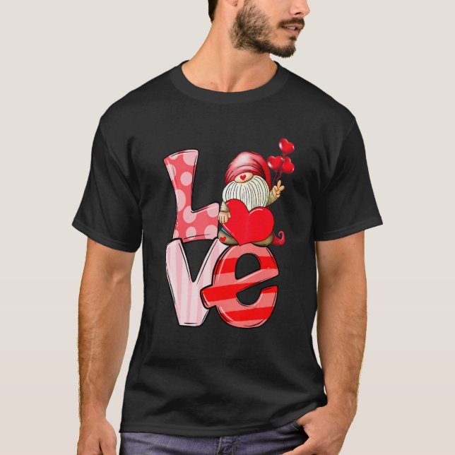 Camiseta Love Gnome Valentines Day Love Valentine Pajamas G (Anverso)
