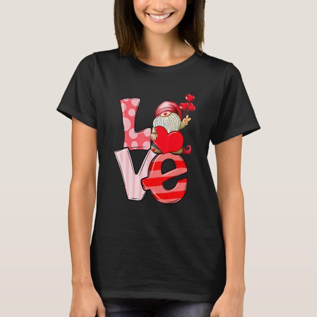 Camiseta Love Gnome Valentines Day Love Valentine Pajamas G (Anverso)