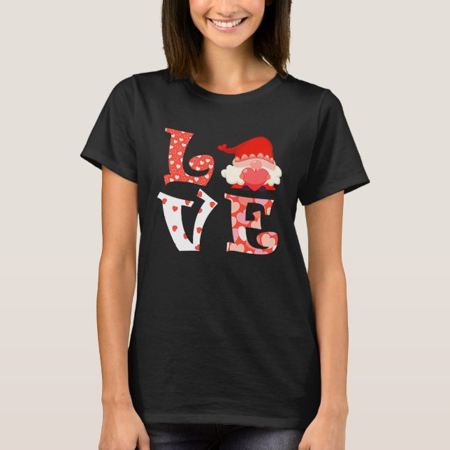 Camiseta Love Gnome Valentine's Day Mother's Day Gnome  3 (Anverso)