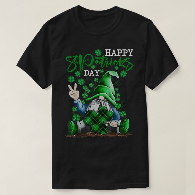 Camiseta LOVE Gnomes Irish Shamrock Lucky St Patricks Day B (Diseño del anverso)