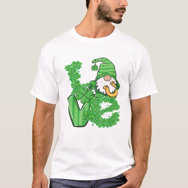 Camiseta Love Gnomes Shamrock Horseshoe (Anverso)
