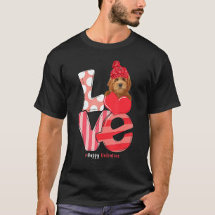 Camiseta Love Goldendoodle Dog Valentine Day Goldendoodle L