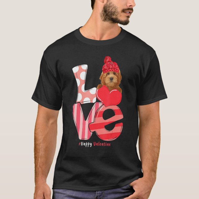 Camiseta Love Goldendoodle Dog Valentine Day Goldendoodle L (Anverso)
