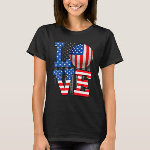 Camiseta Love Golf Ball Bandera Americana USA Indepee Day M