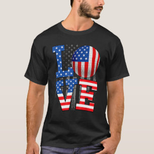 Camiseta Love Golf Ball Bandera Americana USA Indepee Day M