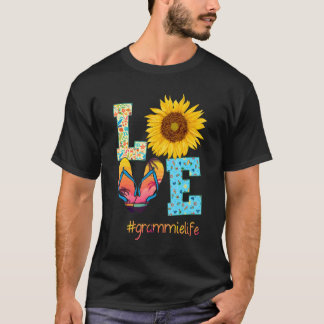 Camiseta Love Grammie Life Flip Flops Sunflower Moth