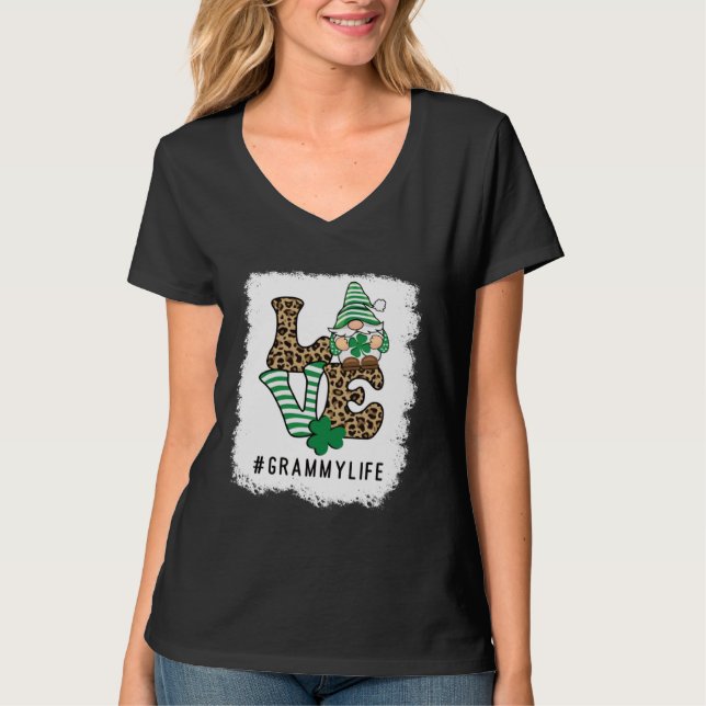 Camiseta LOVE Grammy Life Gnome  St Patrick s Day Lucky Sha (Anverso)