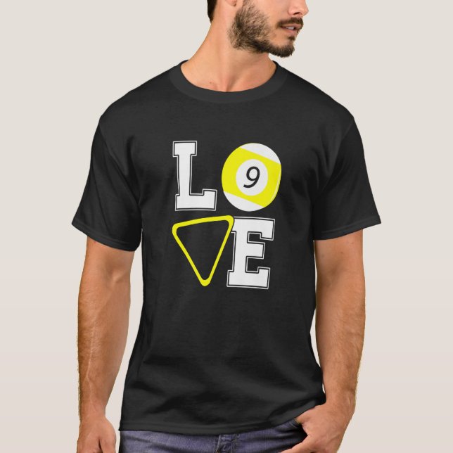 Camiseta Love Graphic Pool Billard Snooker Billard Cue 8 Ba (Anverso)