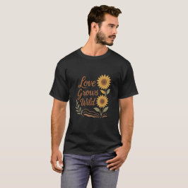 Camiseta Love Grows Wild – Boho Rustic Sunflower Romance De