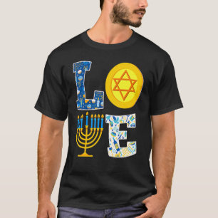 Camiseta Love Hanukkah Chanukah Menorah Pajama Mating F