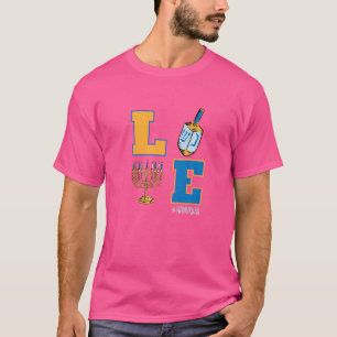 Camiseta Love Hanukkah Cute Jewish Dreidel Menorah Hanukkah