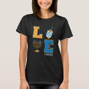 Camiseta Love Hanukkah Cute Jewish Dreidel Menorah Hanukkah