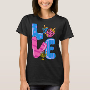 Camiseta Love Hanukkah Dreidel Happy Chanukkah Menorah Jewi