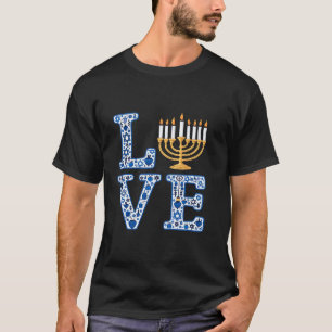 Camiseta Love Hanukkah Jewish Holiday Menorah