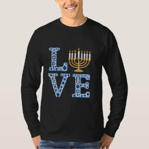 Camiseta Love Hanukkah Jewish Holiday Menorah