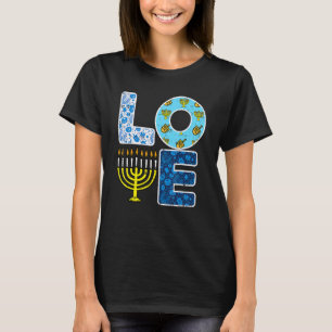 Camiseta Love Hanukkiah Menorah Jew Hanukkah Chanukah Men W